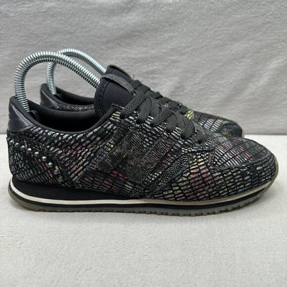 New Balance 420 Womens Size 6.5 (B) Shoes Black Snake Print Sneakers Heidi Klum - Picture 1 of 8